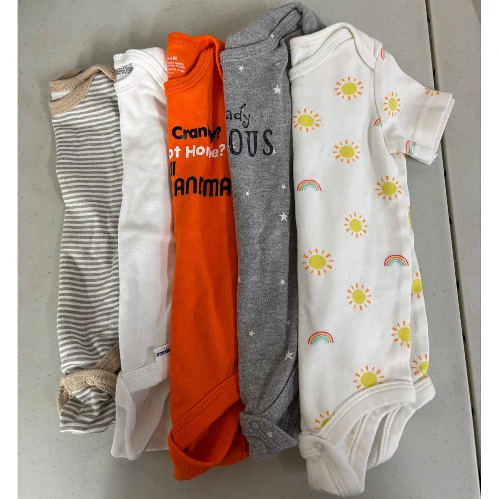 Baby Bodysuits 3 6 Month Lot 5‎ Onesies Short Sleeve Various Brands